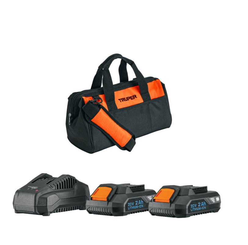 KIT ROTOMARTILLO INALÁMBRICO DE 1/2"- DESTORNILLADOR -TALADRO, 2 BATERÍAS Y MALETÍN.